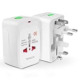 Universal Travel Plug Power Adapter TENACHI Built-in Surge Protector All in One Power Outlet Wall Charger Adaptor Works in 150 Countries EU UK US AU