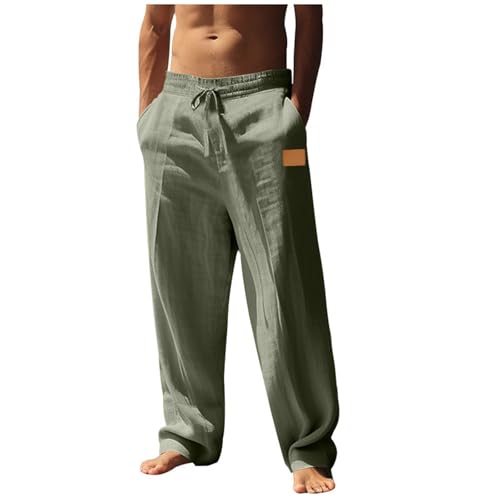 Linen Trousers Pants for Mens Summer Fall Work Cargo Elegant Straight Leg Basic Long Leg Trousers Pants Man 2025