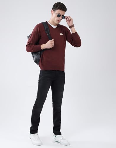 Image of Monte Carlo Men's Regular Fit Pullover | Solid V Neck Style | Full Sleeves Pull On | Warm & Stylish Winter Fashion Sweater | Winter Sweater for Men's