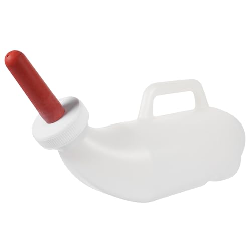 POPETPOP Calf Milk Feeder Bottle 1 Set Calves Nurser Bottles with Handle and Silicone Lamb Cow Nursing Feeding Bottle Farm Goats Milk Feeder Livestock Supplies