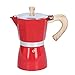 6 filiżanek Moka Pot, Stovetop Espresso Maker Klasyczny włoski ekspres do kawy Espresso do kuchenki gazowej, Piec elektrotermiczny(Red)