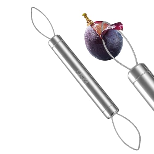 La Mejor Recopilación de Despepitadoras - 5 favoritos. 44 Pelador de Frutas - Despepitador de Uvas de Acero Inoxidable - Gadget de Cocina Portátil Doble Cabeza para Acampada Hogar Ensaladas Frutas del Bosque Deshuesado Viaje Cóctel