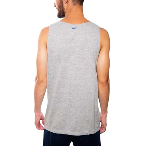 Camiseta Regata Masculina Estampada Praia Piscina Academia MXC BRASIL (BR, Alfa, M, Regular, Cinza/P