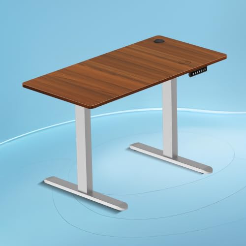 Image of The Sleep Company AeroPro Electric Height Adjustable Desk | Ergonomic WFH Table | 4 Memory Presets | Wireless Charging | 2 Yr Warranty | 1600x700 Top | Free Installation | Wooden & White