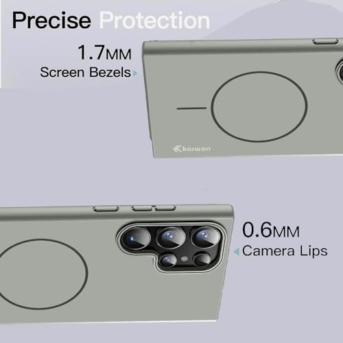 Image of KARWAN Magnetic Ultra Slim-Fit Back Case Cover for Samsung Galaxy S23 Ultra |Hard PC Case Cover| Ultra-Thin & Light Weight with [Ultra Premium Feel] Case for Samsung Galaxy S23 Ultra(6.8 inch)(Grey)