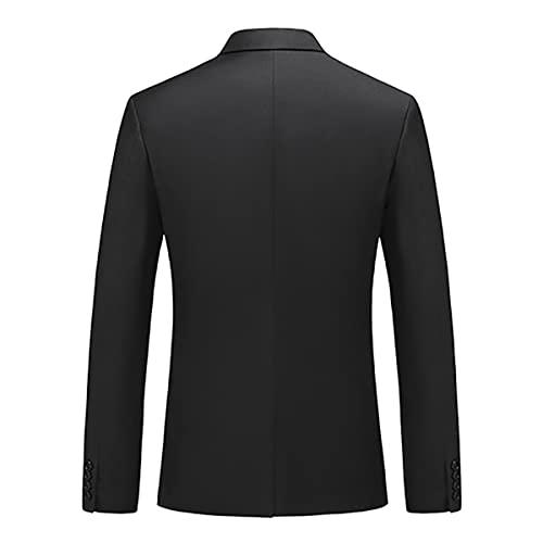 Men's 3 Piece Suit Slim Fit Double Breasted Tuxedo Suits For Men Solid Blazer Pants Vest Suit Set For Wedding Casual Business Black #TOP2