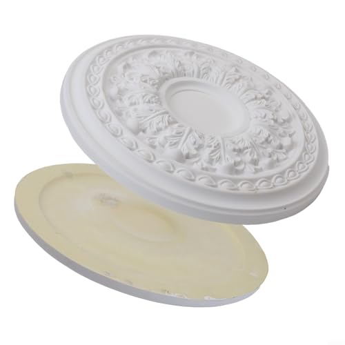 Plafonnier circulaire polyuréthane blanc 35cm plafonnier sans trou masquant - 6