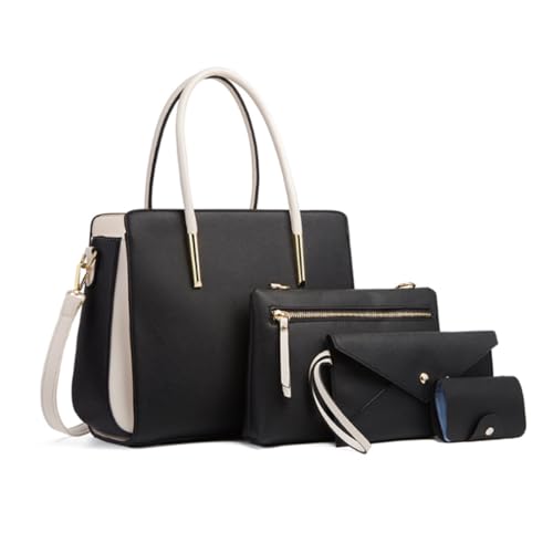 Pahajim Womens Purses and Handbags Set 4pcs Satchel Bags Tote Bags Shoulder Bags Tote Purses for Women