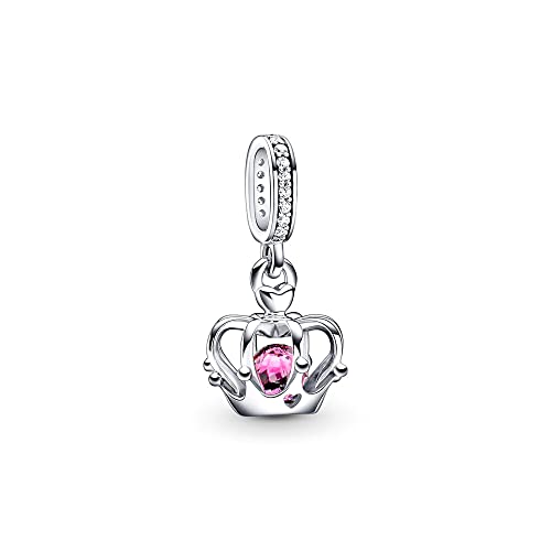 Image of Crown Dangle Charms for Women Charm Bracelets 925 Sterling Silver Regal Mother's Day Halloween Birthday Christmas Jewelry Gift for Women