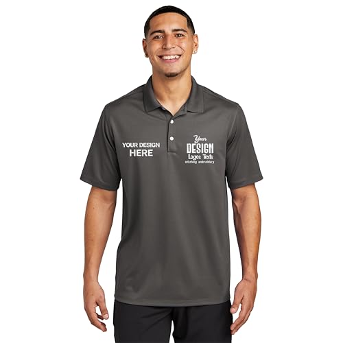 Men’s Personalized Polo Shirt with Embroidered Logo and Text, Custom Golf or Work Polo Shirt, Moisture Wicking Fabric, Breathable Material, Ideal for Business, Teams, Uniforms, Gifts3