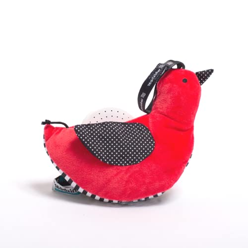 Whisbird by Whisbear, Ein- und Durchschlafhilfe für Babys und Eltern, summendes Stofftier-Vögelchen ("rosa Rauschen"), rot Cover