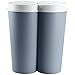 Double poubelle 2 x 25L bleu Poubelle duo bouton-poussoir automatique 50 x 53 cm