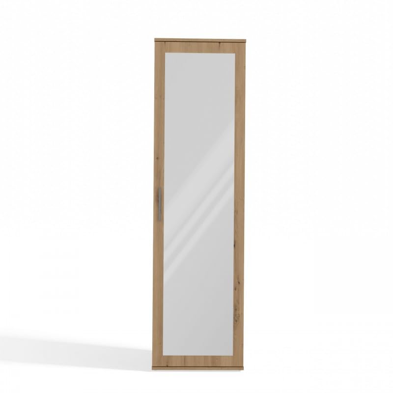 CDF Armoire Couloir avec Miroir Duo Artisan – Penderie Tringle Vêtements 2 Étagères Porte Réversible – Meuble Entrée Dressing Rangement Vestes...