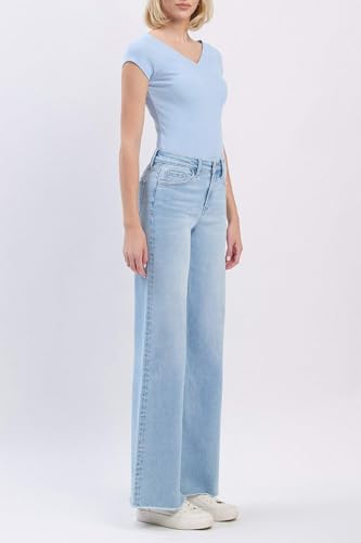 Vervet Denim - High Rise Hem Wide Leg Jeans - T66883