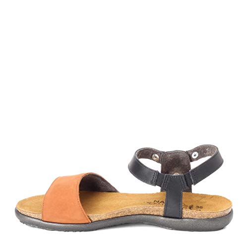Image of NAOT Women's Sabrina Sandal Jet Black Lthr /Hawaiian Brown Nubuck 11-11.5 M US