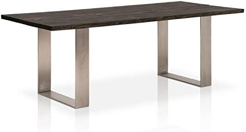 MAKLAINE Dining Table in Brushed Charcoal and Brushed Nickel