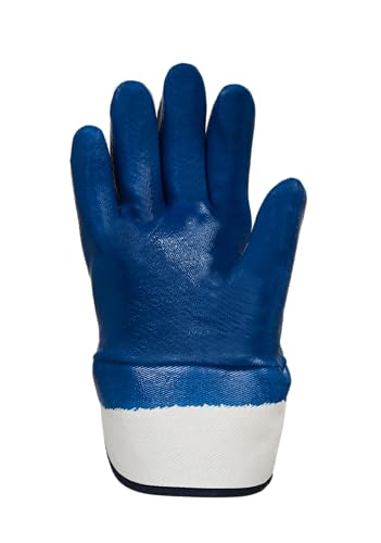 Image of Karam HS201(SC) Nitrile Fully Coated Safety Glove with Safety Cuff | Excellent Flexibility & Dexterity | Oil Repellent, Abrasion Resistant Work Gloves | Size-L | Pack of 3