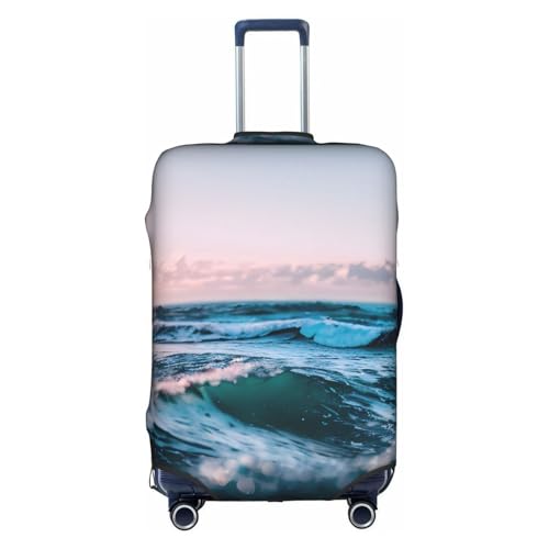 Housse en polyester lavable motif vagues : l'élégance du blanc taille M