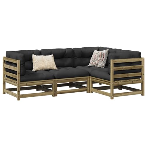 BXGGXBYSW Lauuoeriau Furniture Item Home Conjunto de sofás de jardín de 4 Piezas, Muebles de Madera Impregnada de Pino