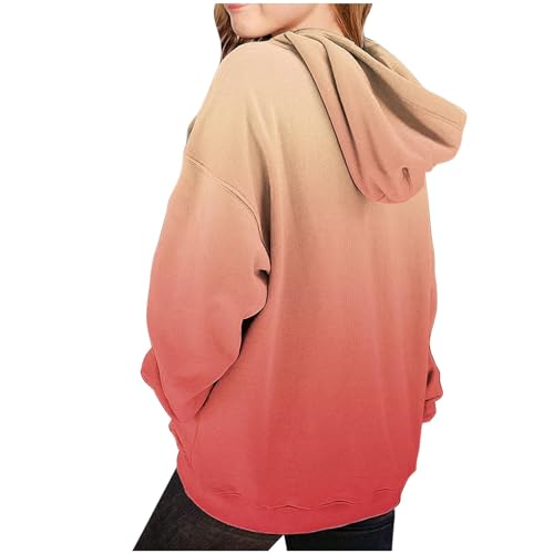 DDAPJ pyju Girls Casual Long Sleeve Hoodies Fleece Oversized Sweatshirt Tops Gradient Cute Fall Pullover with Pocket4