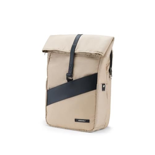 Image of Assembly Oblique Laptop Backpack for Men Women 15.6 Inch Office Travel Bag Rain Cover Dog Hook Passport Pocket