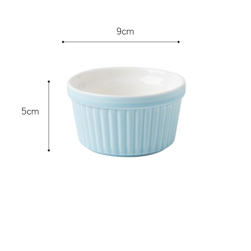Juego de 6 tazas de porcelana for horno, for soufflé, for repostería y for helado, 240 ml(Yellow)