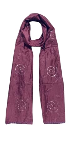 Image of LKC WOMEN'S SEQUENCE EMBROIDERED SELFDESIGN SOFT COTTON CHANDERI DUPATTA