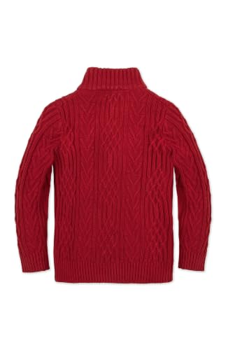Image of Hope & Henry Boys' Mock Neck Cable Sweater with Button Placket