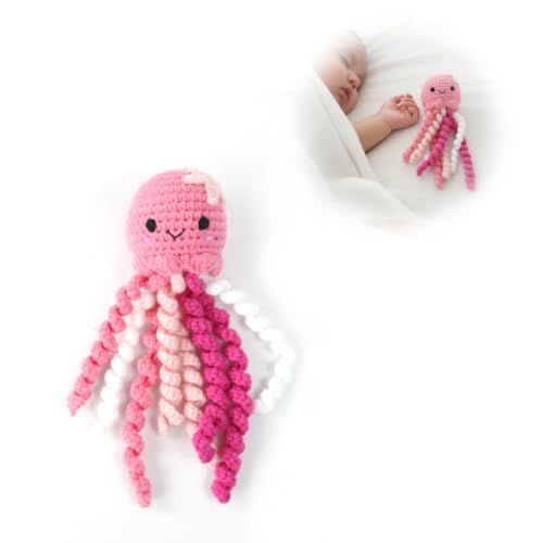 Handmade Crochet Octopus for NICU Babies &amp; Preemies, Scent Bonding Keepsake for Baby, NICU Separation Gift, Soft Comfort Gift for Newborn (Pink)