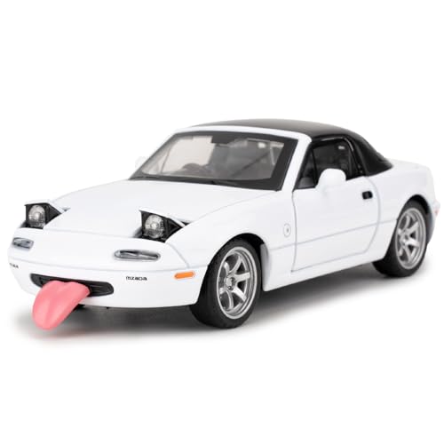 imtfzct 1/32 Mazda Miata MX-5 Alloy Model Car, Pullback Toy Car with Light and Sound, Removable Top, Collectible Model