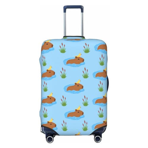 Cute Capybaras Bird Luggage Cover Protector Anti-Scratch Washable Fits 18-32 Inch Luggage-Large