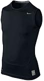 Nike Men's Cool Compression Sleeveless Shirt (L, Black/Dark Grey/White)