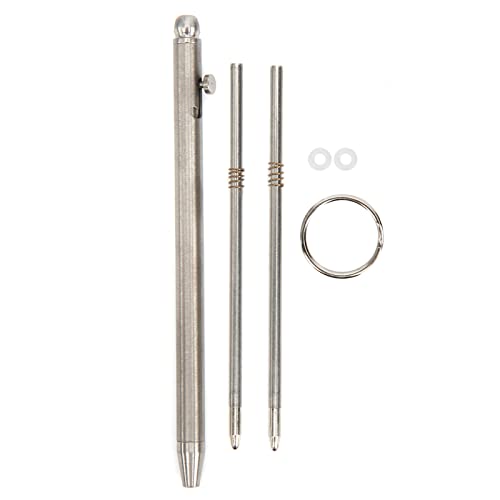 VBESTLIFE Mini Pen Pure EDC Portable Keychain Pen Sign Ballpoint Writing Instrument (Silver)