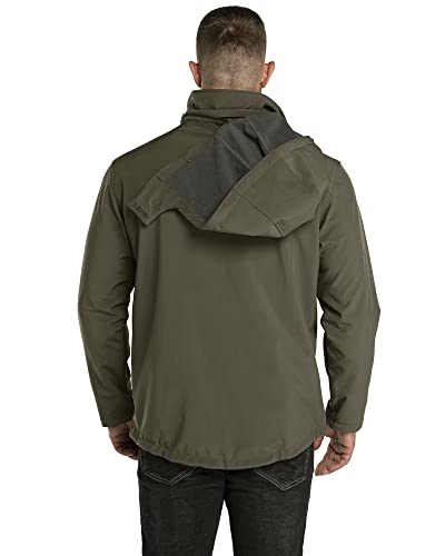 33,000ft Softshelljacke für Herren Wasserdicht Winterjacke Winddicht Warme Fleece Gefüttert Windbreaker Funktionsjacke Outdoorjacke für Wandern Fahrrad Camping Olivgrün XL