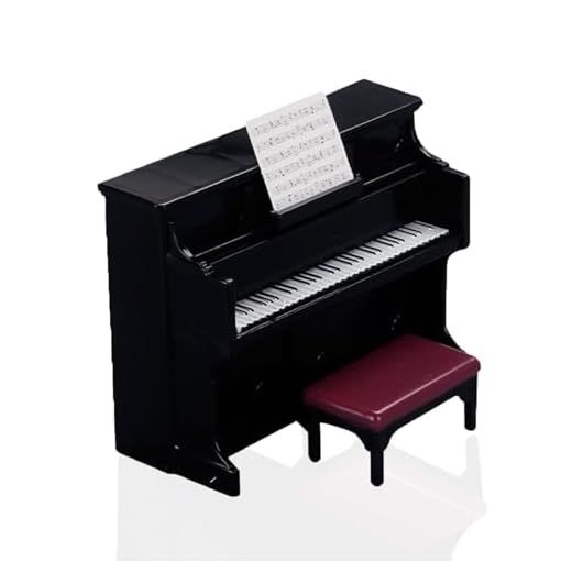 TPZORJX 3 Piezas Taburetes Piano Negros en Miniatura - Modelo Simulado y Accesorios Decoración Casa de Muñecas para Niños