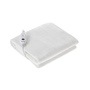 Coperta Elettrica Termica Innoliving, INN-767 Scaldaletto in Materiale Sintetico, Bianco, a Una Piazza E Mezza, 150x122x8 cm