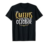 Photo Gallery maglietta con scritta "queens are born in october", in oro maglietta Photo Gallery maglietta con scritta "queens are born in october", in oro maglietta