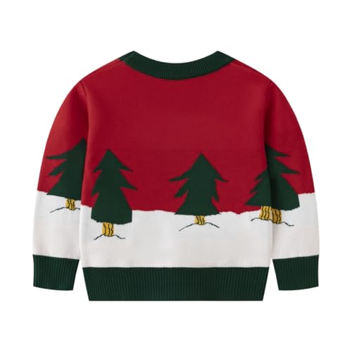 Image of Ugly Christmas Sweater Kids Girls Boys Reindeer Snowflake Knitted Xmas Holiday Pullover Sweater 2-9 Years Old