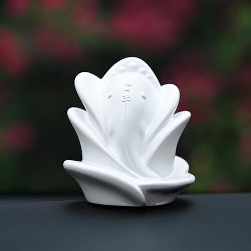 Image of Artarium Rose Shape Small Ganesha Ji Idol Ganesha Ji Murti, Ganpati Statue (Height 3 Inch), Figurine for Car Dashboard, Pooja, Unique Wedding & Birthday Gift, Sculpture, House Warming - White