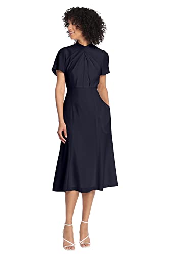 Maggy London Women's Sophisticated Twist Neck Detail Dress Workwear Office Career Occasion Event Guest of2
