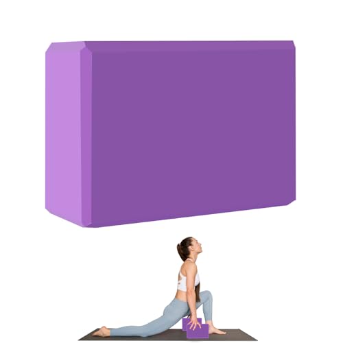 Image of 9 inchx6 inchx3 inch Yoga Blocks, Soft Non-Slip Surface Premium Foam Blocks, Supportive, Lightweight, Odor Resistant, Yoga Accessories for Pilates Meditation General Fitness Stretching Toning (Purple-1