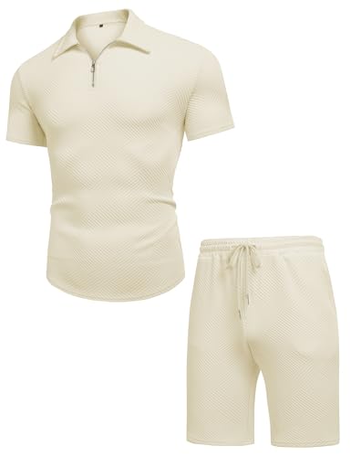 URRU Men's Short Sets for Men mens 2 piece outfits