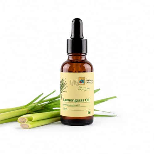 Image of My Pahadi Dukan 30ml Pure Lemongrass Essential Oil, Steam Distilled | 100% oil, Chemical-Free, Aromatherapy, Antibacterial, Stress Relief, Natural Insect Repellent, Lab-Tested