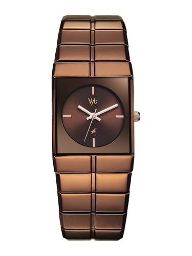 Image of Fastrack Vyb Nova with Quartz Analog Brown Dial Brown Alloy Strap Watch for Men - FV30044QM01W