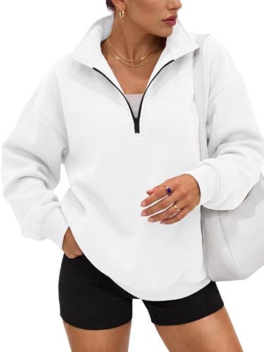 Image of Trendy Queen Women's Oversized Sweatshirts Half Quarter Zip Fleece Sweaters