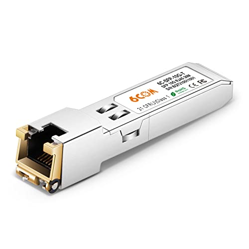 Image of 6COMGIGA 10GBase-T SFP+ Transceiver, 10G SFP+ Copper Module to RJ45, Cat.6a /7, up to 30m, Compatible with NETGEAR AXM765 and Other Open Switches