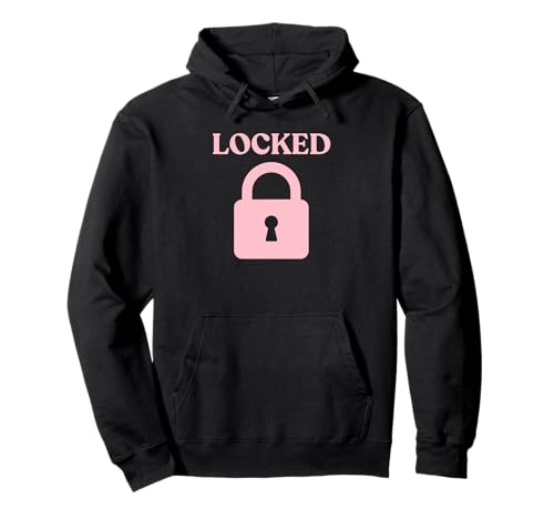 Locked pink chastity cage lock for sissy boys Pullover Hoodie