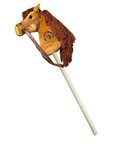 Medallion Pony Hobby Horse Stick Pretend Play Ride On Toy for Children in Brown Color