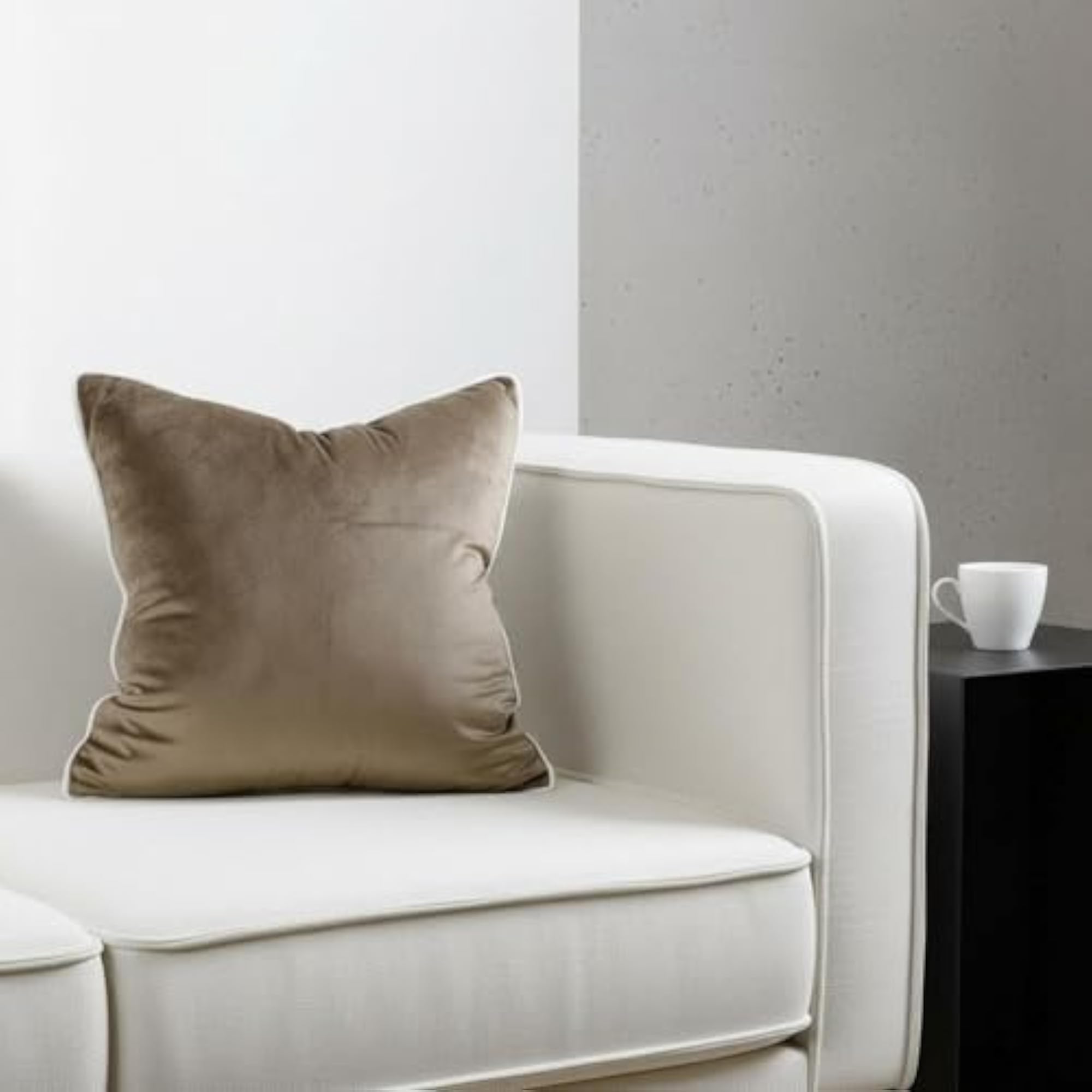 Solid Color Velvet Pillowcase with Piping