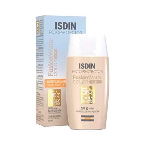 Protector Solar con Color Isdin Fusion Water Spf 50 Light 50 ml